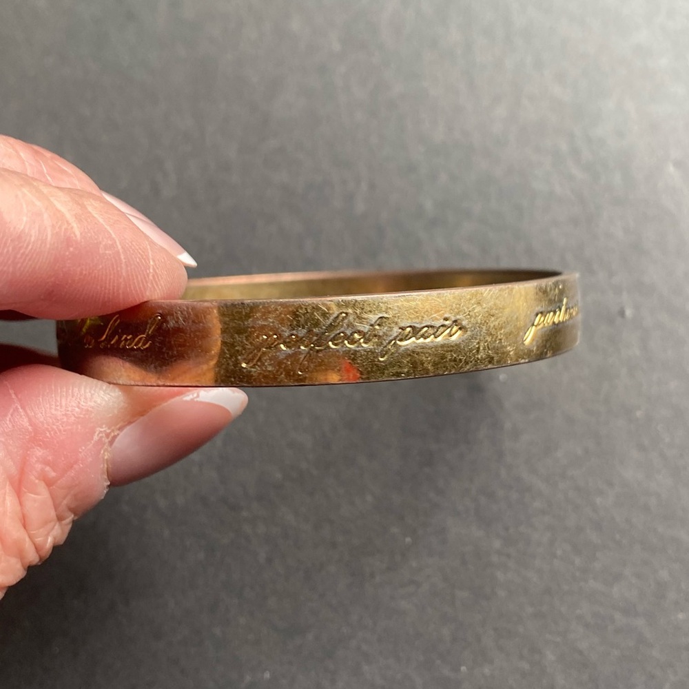 Kate Spade Of New York Best Friend Ever Etchings Gold Tone Bangle Bracelet